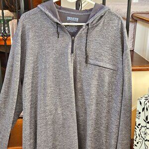Duluth Trading Men's Lightweight Qtr Zip Hoodie, Gray, Sz XXL